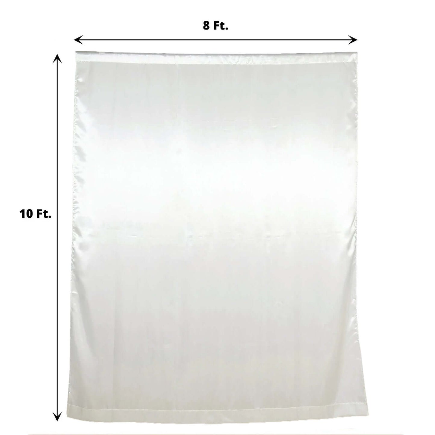 8ftx10ft Ivory Satin Event Curtain Drapes, Backdrop Event Panel