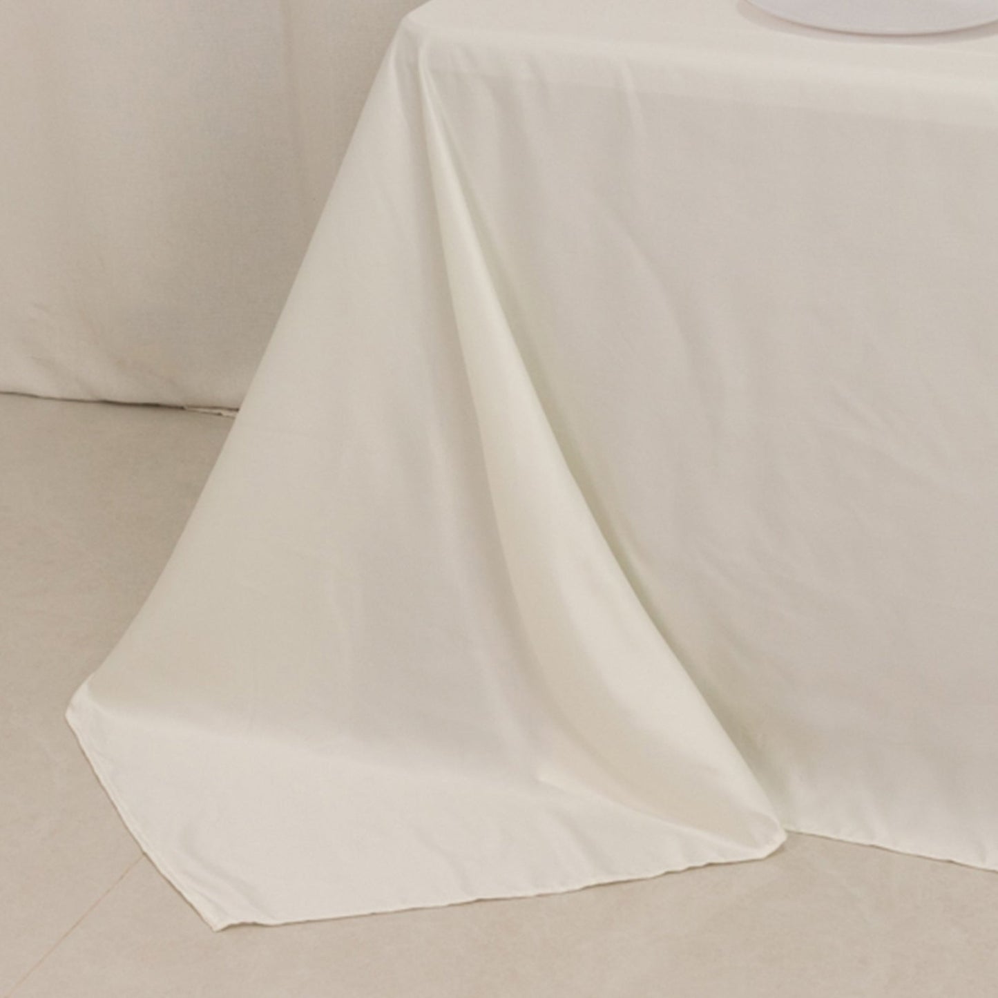 Lamour Satin 90"x132" Rectangle Tablecloth Ivory - Soft & Silk-Like Seamless Table Cover