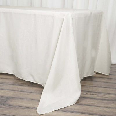 Polyester 72"x120" Rectangle Tablecloth Ivory - Durable and Stylish Table Cover