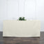 Fitted Polyester 72"x30" Rectangle Tablecloth Ivory - Durable Table Cover