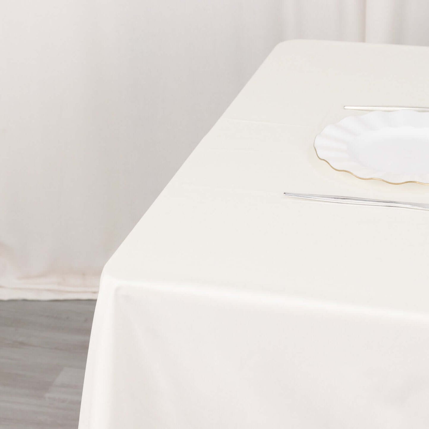 Scuba 54"x54" Table Overlay Square Tablecloth Ivory - Wrinkle Free & Stain Resistant Table Cover