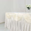 Satin 14ft Table Skirt Ivory - Pleated Double Drape Table Cover
