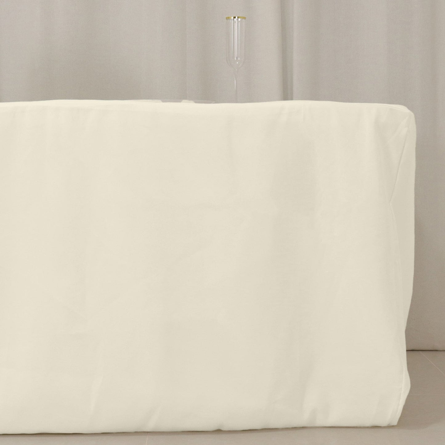Premium Polyester 8ft Rectangle Tablecloth Ivory Durable Fitted 220GSM Table Cover