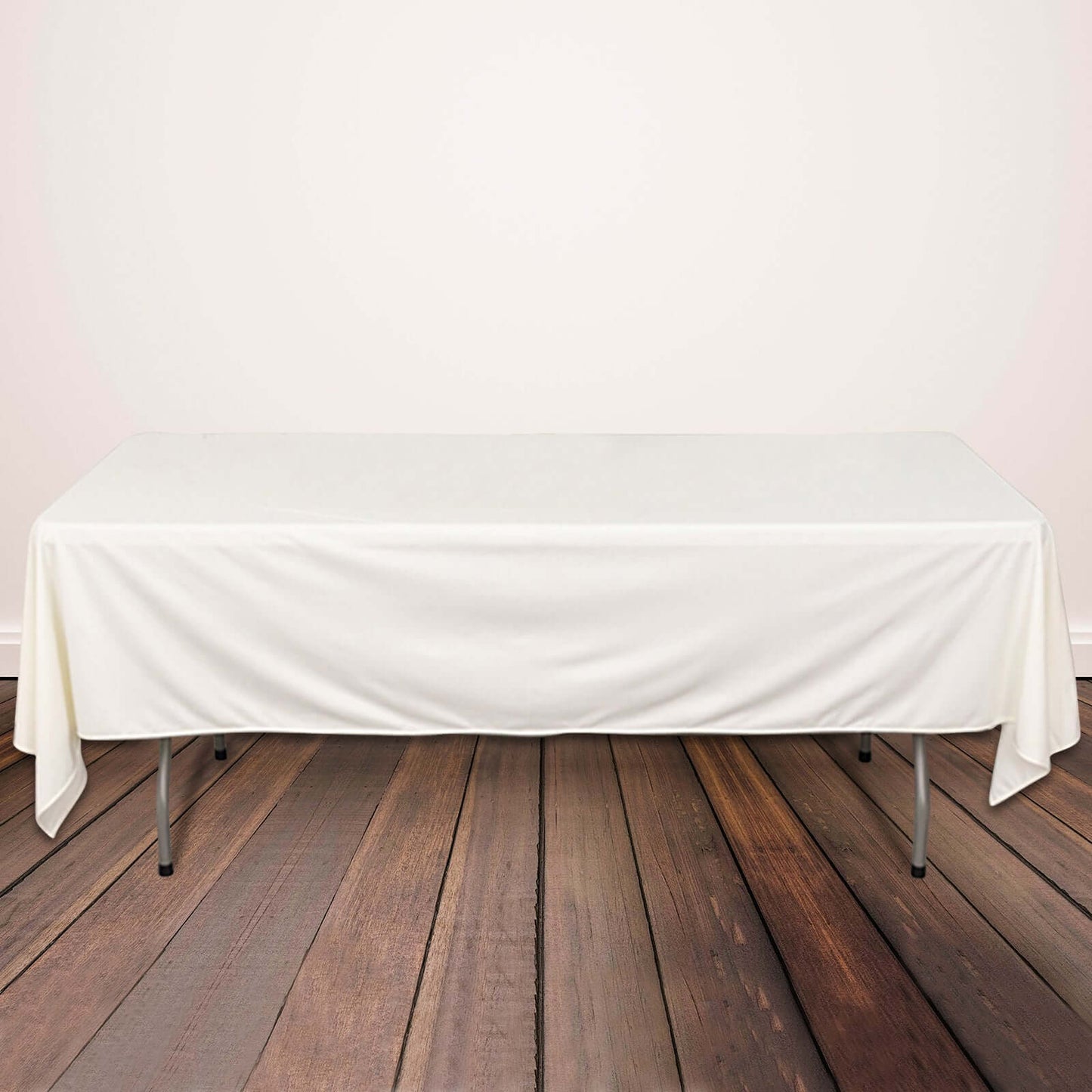 Scuba Rectangular 60"x102" Tablecloth Ivory - Wrinkle Free & Stain Resistant Table Cover