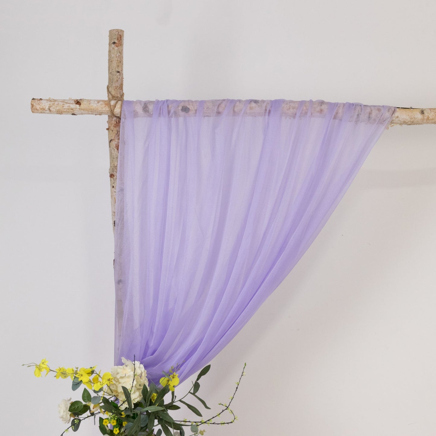 Lavender Lilac Sheer Backdrop Drape â€“ 5ft x 14ft Wedding Arch & Ceiling Decor Panel, Wrinkle Free with Soft Shimmer