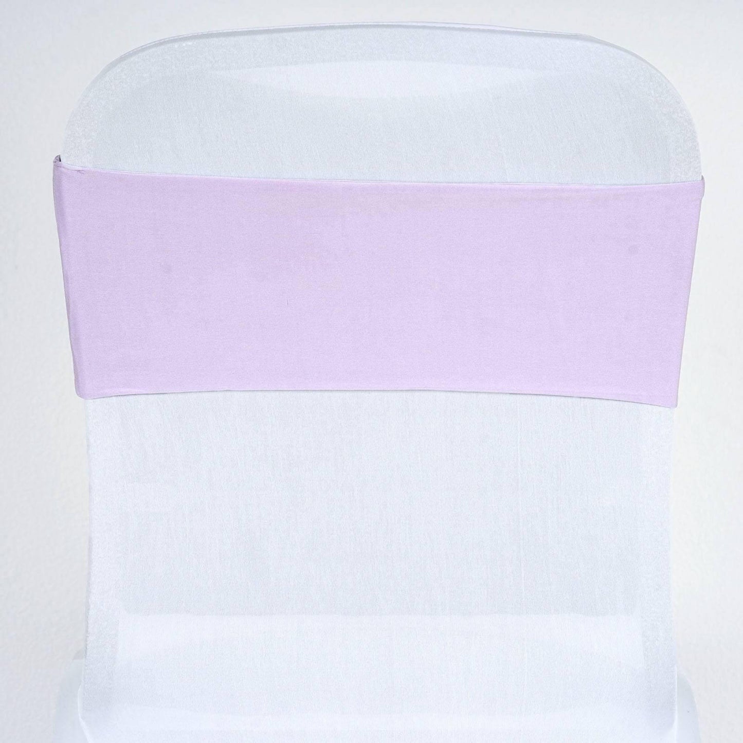 5 Pack Stretch Spandex Chair Sashes Lavender Lilac - Fitted Finish Two Ply Heavy Duty Chair Bands 5"x12"