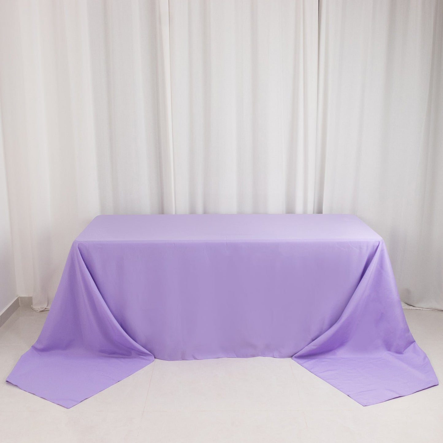 Premium Polyester 90"x156" Rectangle Tablecloth Lavender Lilac - Seamless 220GSM Stain-Resistant Table Cover