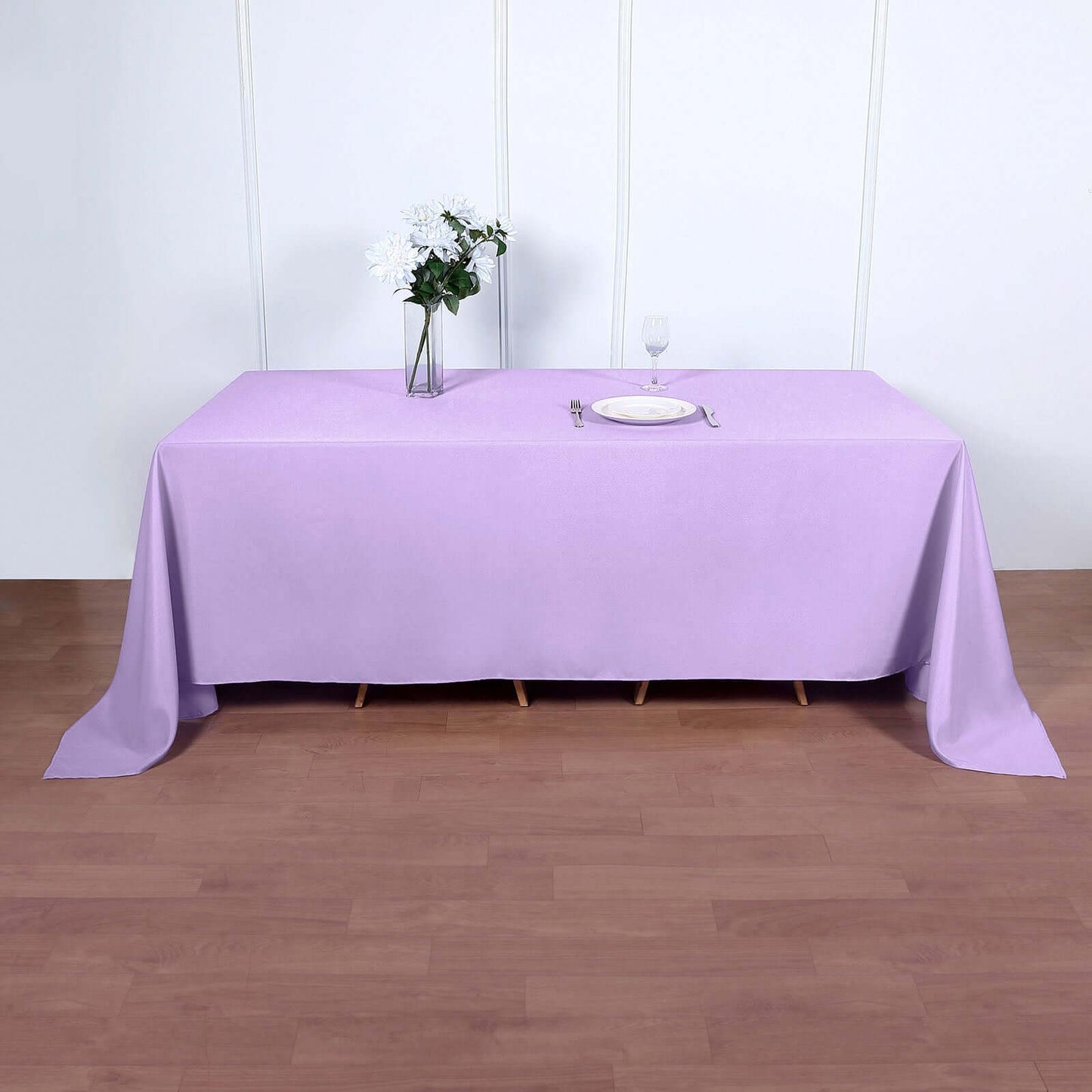 Polyester 90"x132" Rectangle Tablecloth Lavender Lilac - Seamless Wrinkle-Resistant Table Cover