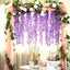 42" Silk Hanging Wisteria Flower Garland Vines in Lavender Lilac, Elaborated 5 Full Strands in 1 Bush