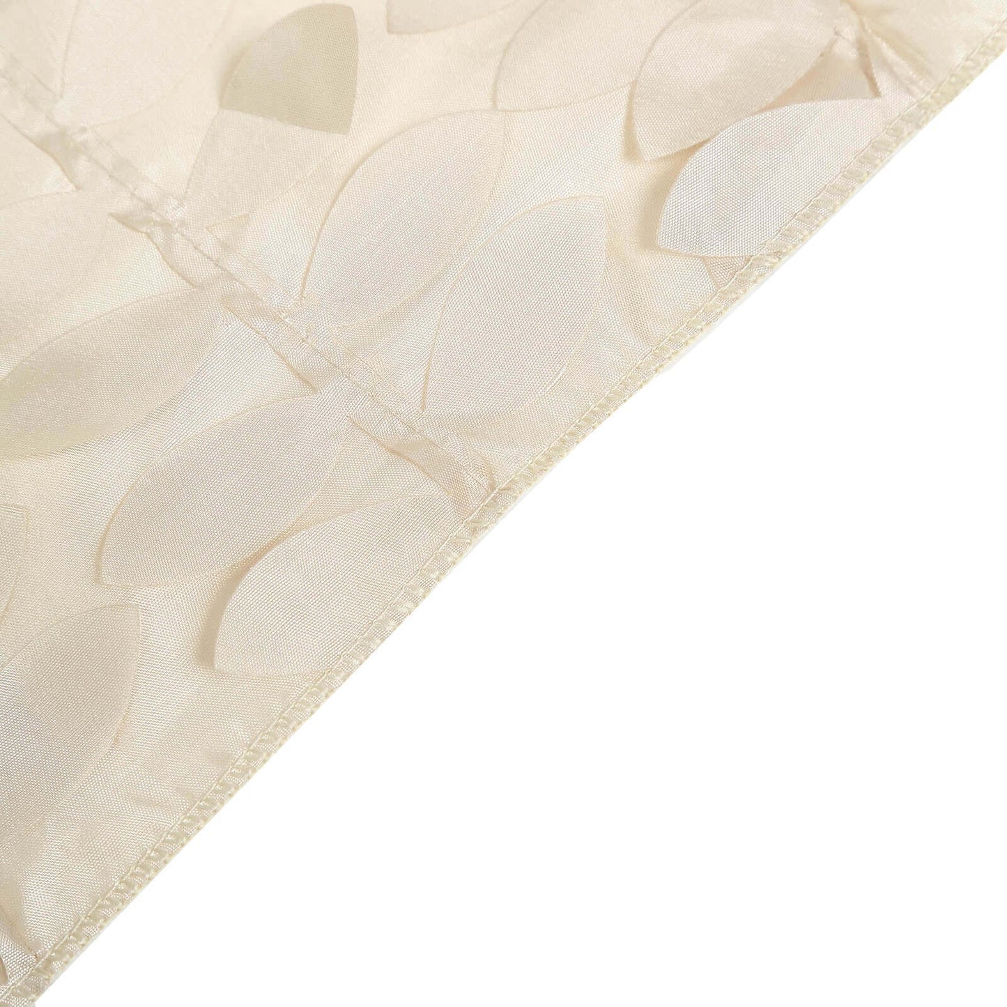 Taffeta 54"x54" Square Tablecloth Beige 3D Leaf Petal Table Cover