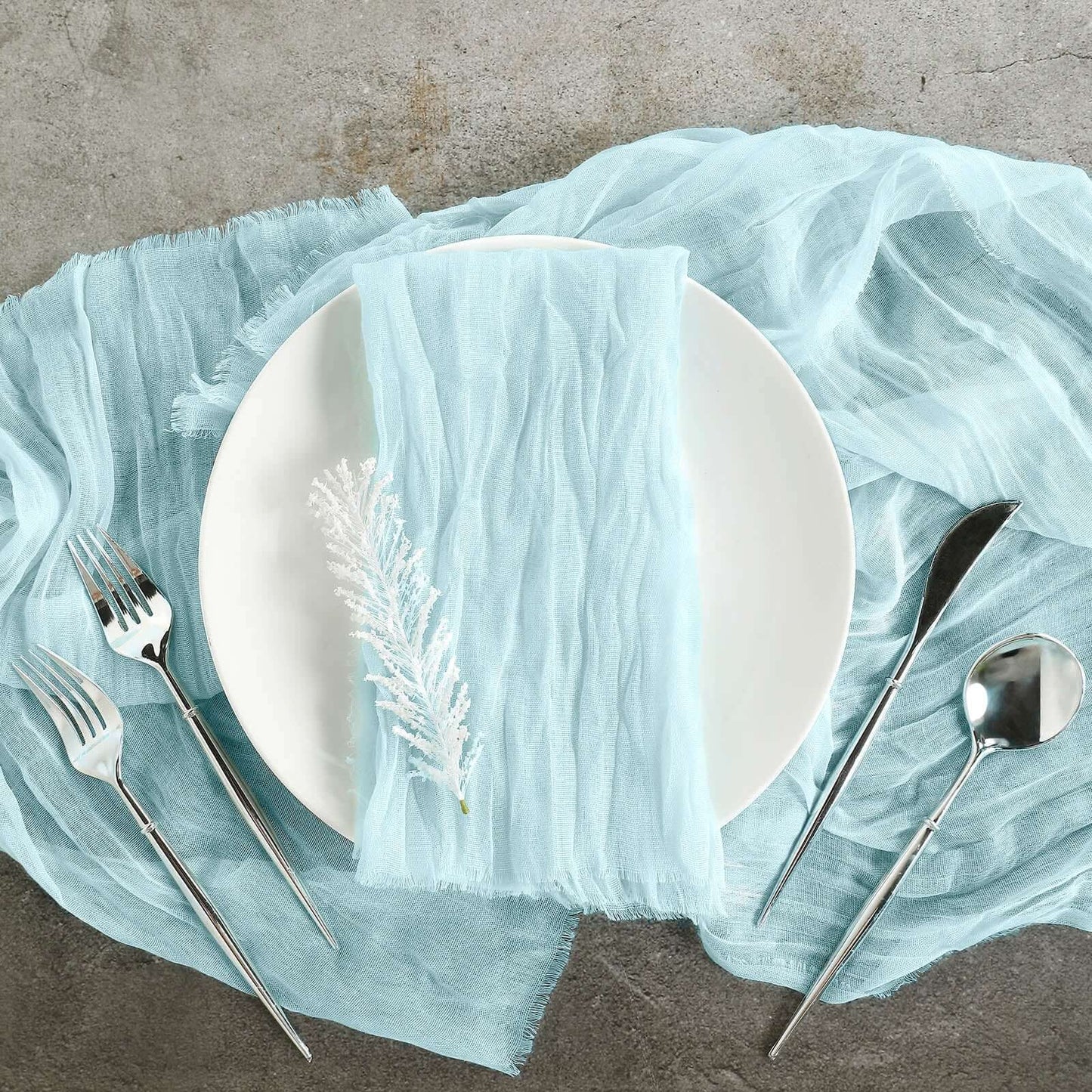 5 Pack Gauze Cheesecloth 24"x19" Napkins Light Blue Reusable Dinner Napkins