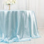 Satin 132" Round Tablecloth Light Blue - Stylish Seamless Table Cover