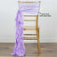 Chiffon Chair Sash with Curly Design Lavender Lilac - Stylish Chair Decorations