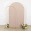 8ft Matte Nude Spandex Fitted Wedding Arch Cover For Round Top Chiara Backdrop Stand