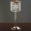 Crystal Beaded Chandelier Metal Candle Holder Gold - Sophisticated Pillar Tealight Stand 12"