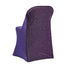 Stretch Spandex Chair Cover Purple for Folding Chairs - Metallic Shimmer Tinsel Back Design Fitted Slipcover