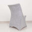 Stretch Spandex Chair Cover Silver for Folding Chairs - Metallic Shimmer Tinsel Back Design Fitted Slipcover