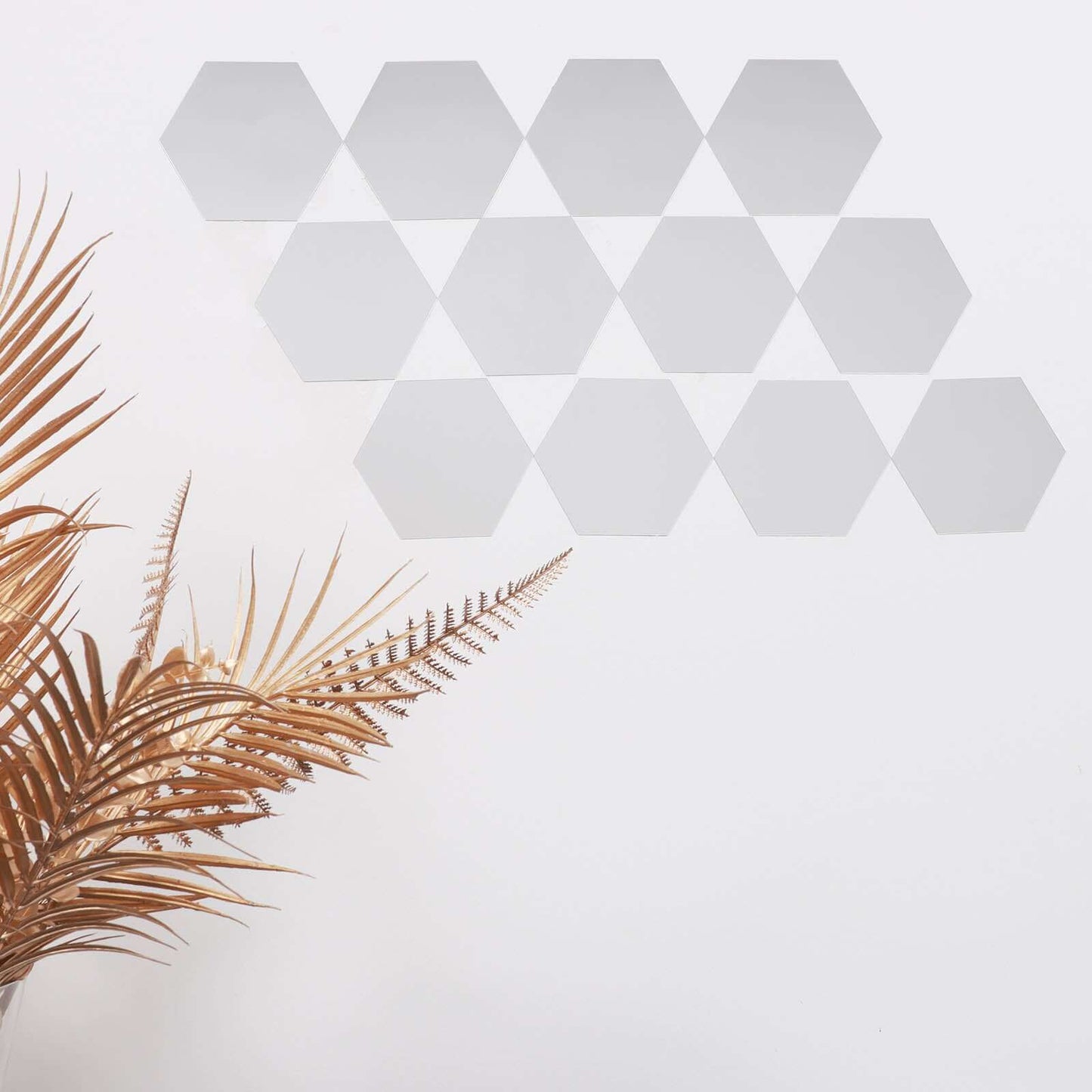 12 Pack Hexagon Acrylic Mirror Wall Stickers, 7" Removable Wall Decals For Home Decor
