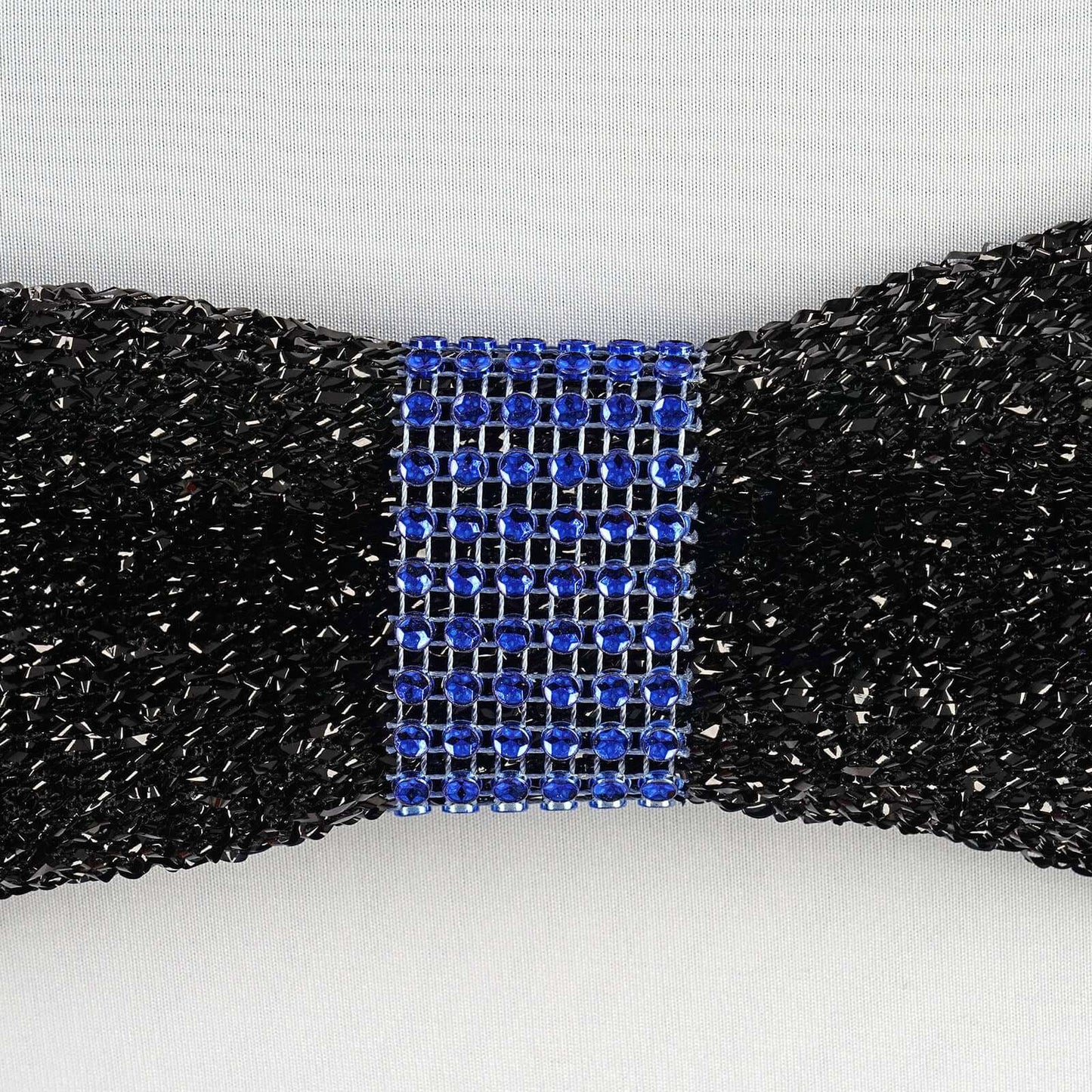 10 Pack Rhinestone Napkin Rings with Velcro Brooch Buckle Royal Blue - Stylish Design for Chair Sashes