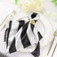 5 Pack Satin 20"x20" Napkins Black/White - Striped Reusable Dinner Napkins for Formal & Casual Dining