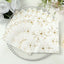 50-Pack Paper Cocktail Napkins with Gold Magnolia Flowers Print White - Highly 2 Ply Absorbent Soft Napkins for Beverages