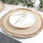 4-Pack Placemats Fringed Edge Design Natural Rustic Burlap Jute Round - Farmhouse Style Table Mats with Trim 15"