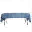 5-Pack Plastic Table Covers Navy Blue Checkered Rectangle - Durable PVC Disposable Covers for Events 54"x108"