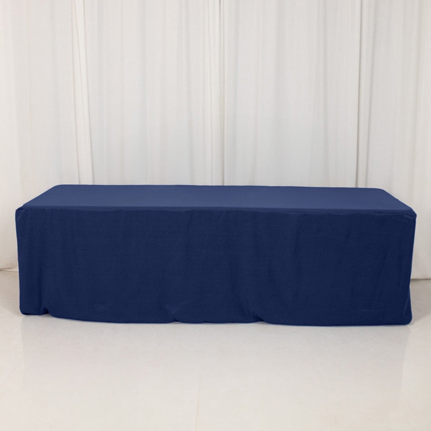 Premium Polyester 8ft Rectangle Tablecloth Navy Blue Durable Fitted 220GSM Table Cover