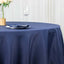 Fire Retardant Premium Polyester 132" Round Tablecloth Navy Blue - High-Performance Seamless Table Cover