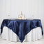 Satin 90"x90" Table Overlay Square Tablecloth Navy Blue - Smooth Finish Table Topper