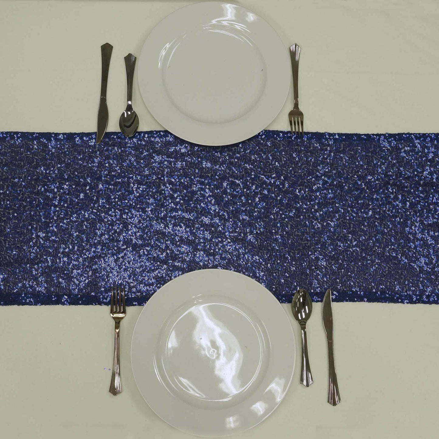 Sequin 12"x108" Table Runner Navy Blue - Glittering Design