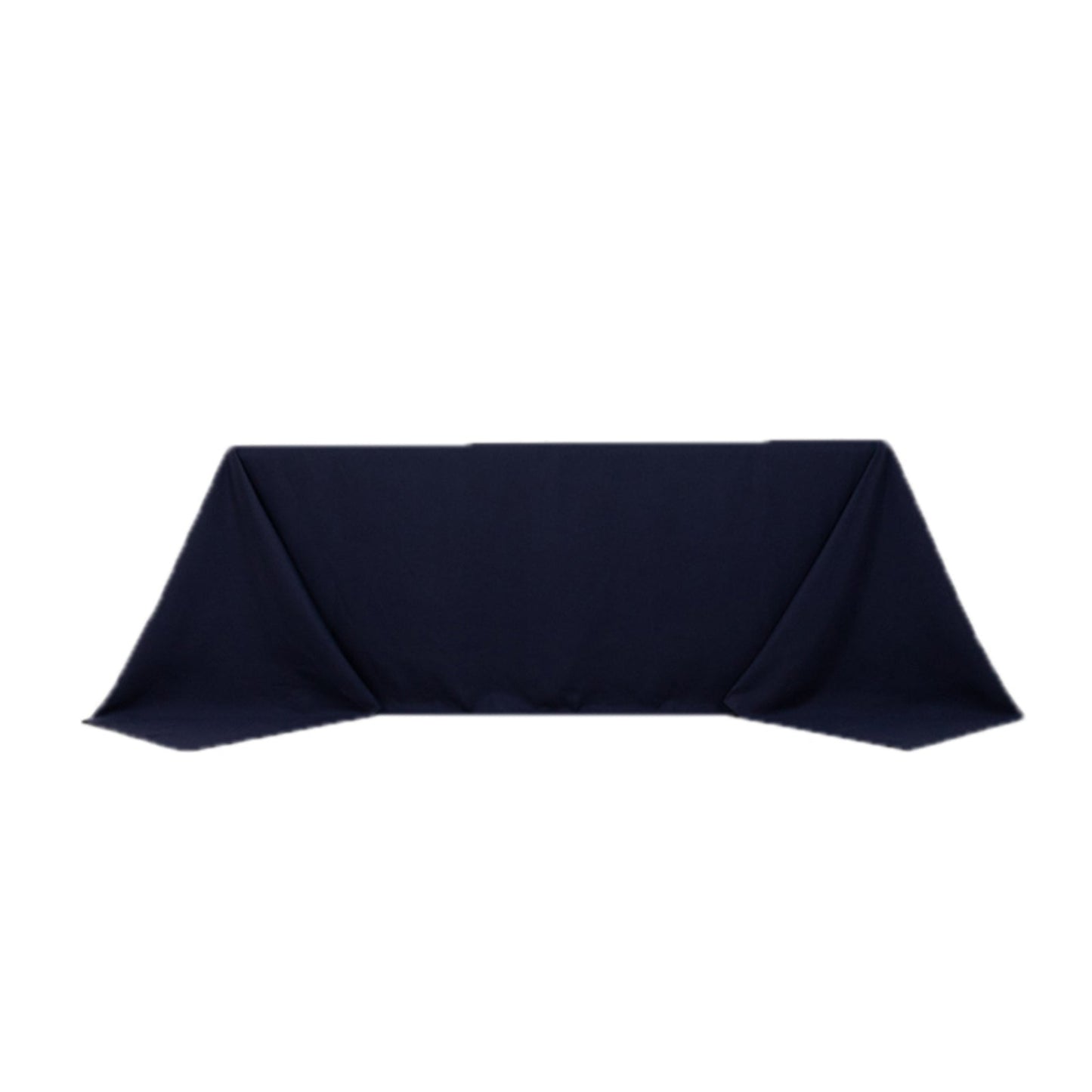 Cotton Blend 90"x132" Rectangle Tablecloth Navy Blue - Seamless Wrinkle-Resistant Table Cover