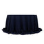 Cotton Blend 132" Round Tablecloth Navy Blue - Seamless Wrinkle-Resistant Table Cover