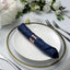 5 Pack Taffeta 20"x20" Napkins Navy Blue - Accordion Crinkle Dinner Napkins