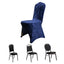 Crushed Velvet Spandex Banquet Chair Cover Fitted Slipcover Navy Blue - Stretch 190GSM Slipcover with Foot Pockets
