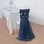 5 Pack Chiffon Chair Sashes Navy Blue - Soft & Lightweight Designer Chair Bows 22"x78"