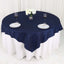 Taffeta 72"x72" Table Overlay Square Tablecloth Navy Blue - Accordion Crinkle Table Cover
