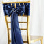 5 Pack Satin Chair Sashes Navy Blue - Durable Chair Bows with Shiny Finish 6"x106"