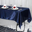 Satin Rectangular 60"x102" Tablecloth Navy Blue - Smooth and Lustrous Table Cover