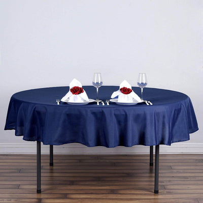Polyester 70" Round Tablecloth Navy Blue - Durable & Wrinkle-Resistant Table Cover