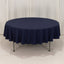 Cotton Blend 90" Round Tablecloth Navy Blue - Wrinkle-Resistant Table Cover