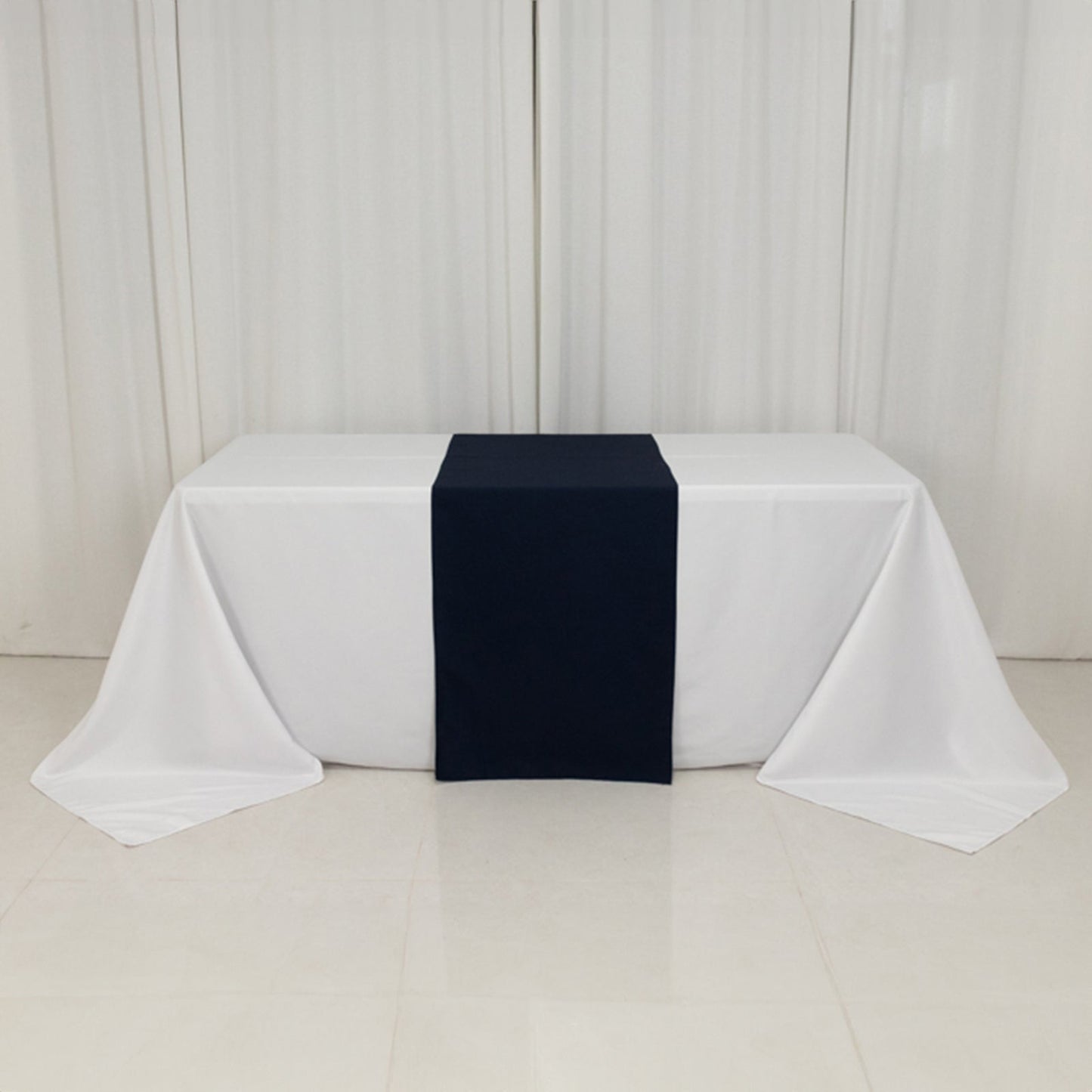 Wide Premium Polyester 24"x72" Table Runner Navy Blue - Sublimation Printable Banner