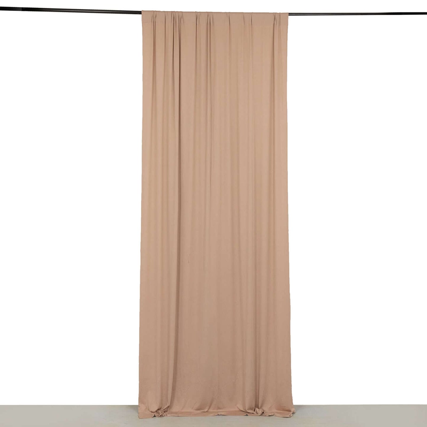 Nude 4-Way Stretch Spandex Event Curtain Drapes, Wrinkle Free Backdrop Event Panel with Rod Pockets - 5ftx10ft