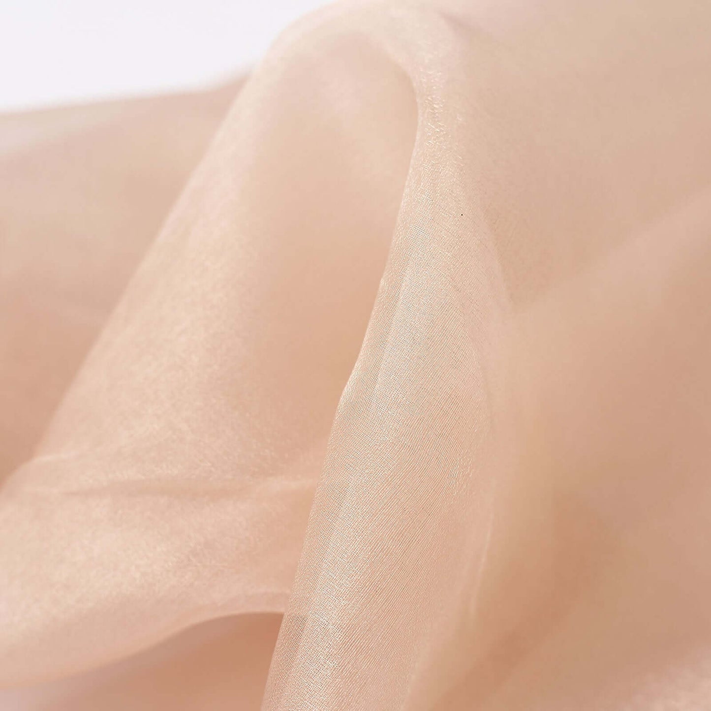 54"x10yd Nude Solid Sheer Chiffon Fabric Bolt, DIY Voile Drapery Fabric