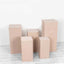Set of 5 Nude Spandex Rectangle Pedestal Stand Covers, Stretchable Pillar Prop Covers - 160 GSM