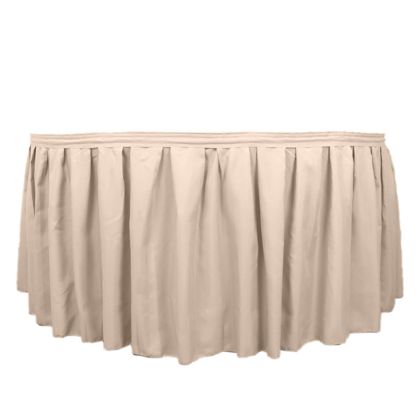 Polyester 21ft Table Skirt Nude - Classic Pleated Design