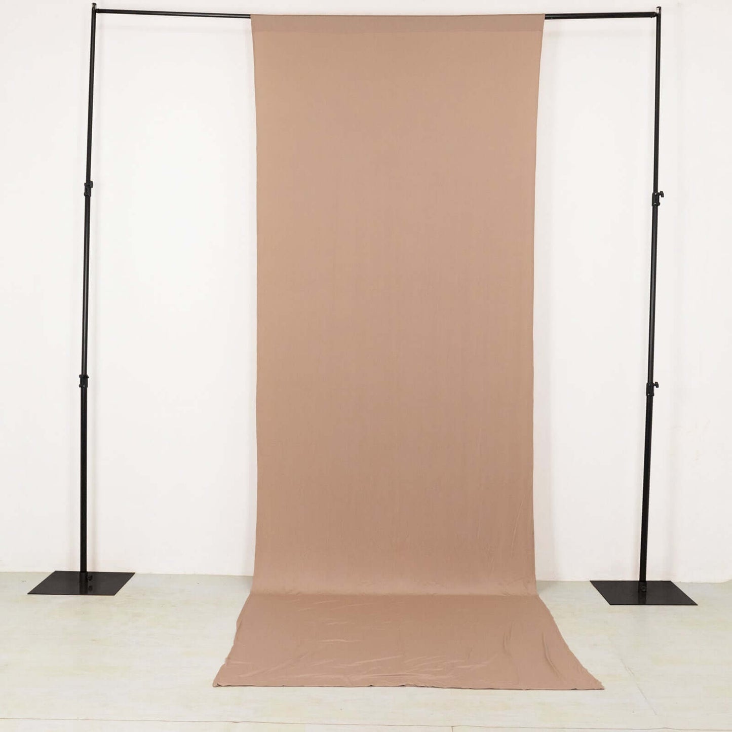 Nude 4-Way Stretch Spandex Event Curtain Drapes, Wrinkle Free Backdrop Event Panel with Rod Pockets - 5ftx14ft