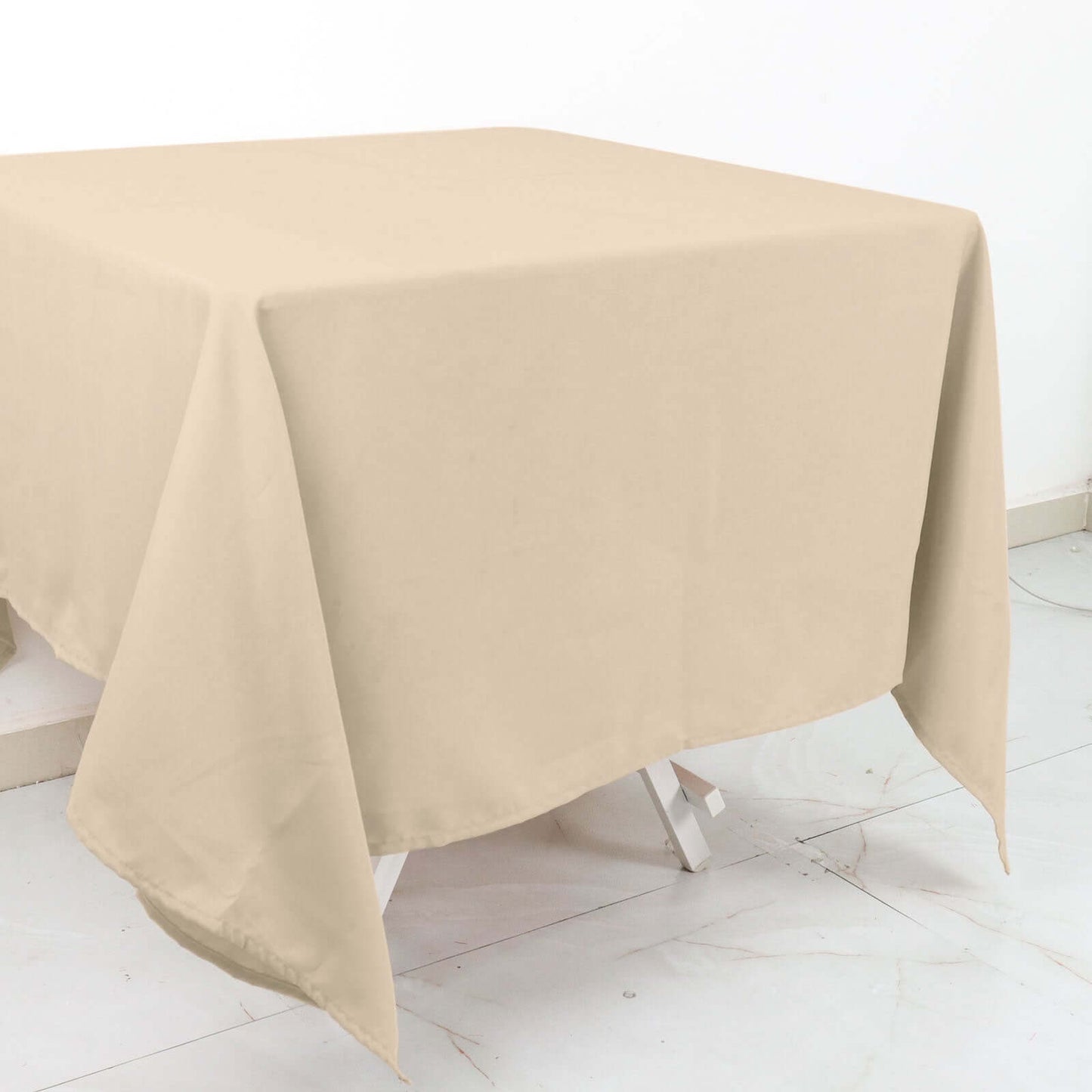 Polyester Square 70"x70" Tablecloth Nude - Wrinkle-Resistant & Durable Table Cover