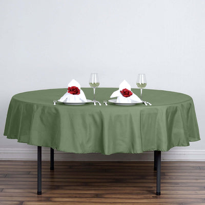 Polyester 90" Round Tablecloth Olive Green - Stain & Wrinkle-Resistant Table Cover