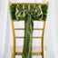 5 Pack Satin Chair Sashes Olive Green - Durable Chair Bows with Shiny Finish 6"x106"